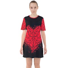 Heart Brain Mind Psychology Doubt Sixties Short Sleeve Mini Dress by pakminggu