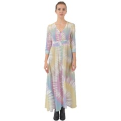 Tie Dye Pattern Colorful Design Button Up Boho Maxi Dress by pakminggu