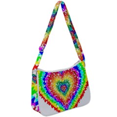 Tie Dye Heart Colorful Prismatic Zip Up Shoulder Bag by pakminggu