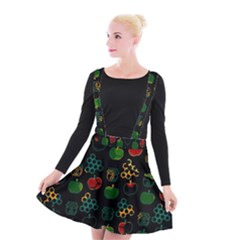 Apples Honey Honeycombs Pattern Suspender Skater Skirt by pakminggu