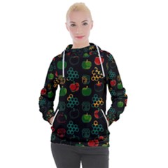 Apples Honey Honeycombs Pattern Women s Hooded Pullover by pakminggu