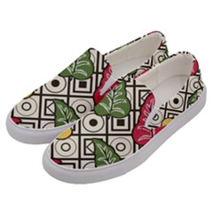 Leaves Foliage Batik Seamless Men s Canvas Slip Ons by pakminggu