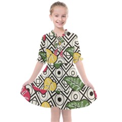 Leaves Foliage Batik Seamless Kids  All Frills Chiffon Dress by pakminggu