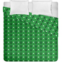 Green Christmas Tree Pattern Background Duvet Cover Double Side (king Size)