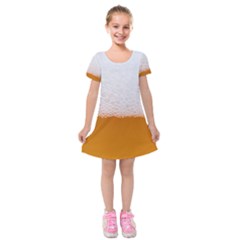 Beer Foam Bubbles Alcohol Glass Kids  Short Sleeve Velvet Dress by pakminggu