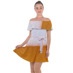 Beer Foam Bubbles Alcohol Glass Off Shoulder Velour Dress by pakminggu