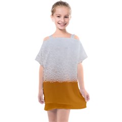 Beer Foam Bubbles Alcohol Glass Kids  One Piece Chiffon Dress by pakminggu