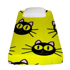 Cats Heads Pattern Design Fitted Sheet (single Size) by pakminggu