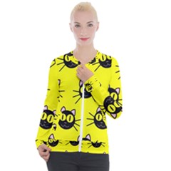 Cats Heads Pattern Design Casual Zip Up Jacket by pakminggu