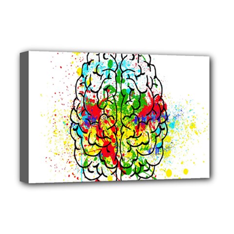Brain Mind Psychology Idea Hearts Deluxe Canvas 18  X 12  (stretched) by pakminggu