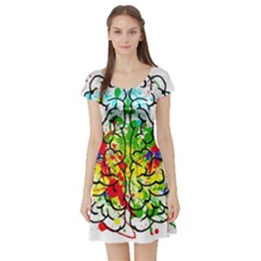 Brain Mind Psychology Idea Hearts Short Sleeve Skater Dress by pakminggu