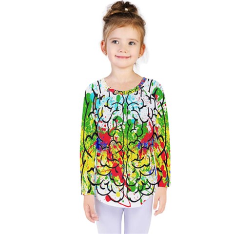 Brain Mind Psychology Idea Hearts Kids  Long Sleeve Tee by pakminggu