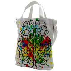Brain Mind Psychology Idea Hearts Canvas Messenger Bag by pakminggu