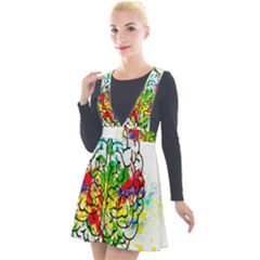 Brain Mind Psychology Idea Hearts Plunge Pinafore Velour Dress by pakminggu