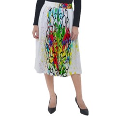 Brain Mind Psychology Idea Hearts Classic Velour Midi Skirt  by pakminggu