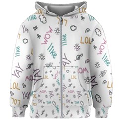 Doodle Pattern Kids  Zipper Hoodie Without Drawstring by pakminggu