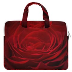 Rose Red Rose Red Flower Petals Waves Glow Macbook Pro 13  Double Pocket Laptop Bag by pakminggu