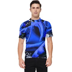 Blue Rose Roses Bloom Blossom Men s Short Sleeve Rash Guard