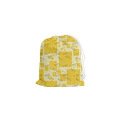 Party Confetti Yellow Squares Drawstring Pouch (xs) by pakminggu