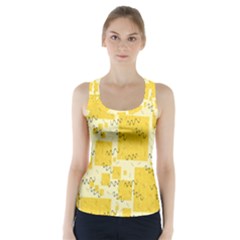 Party Confetti Yellow Squares Racer Back Sports Top