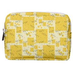 Party Confetti Yellow Squares Make Up Pouch (Medium)