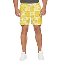 Party Confetti Yellow Squares Men s Runner Shorts by pakminggu