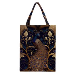 Peacock Plumage Bird  Pattern Graceful Classic Tote Bag by pakminggu