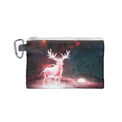 Deer Animal Moon Planet Space Fantasy Canvas Cosmetic Bag (small) by pakminggu