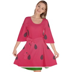 Watermelon Fruit Summer Red Fresh Food Healthy Velour Kimono Dress