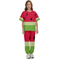 Watermelon Fruit Food Healthy Vitamins Nutrition Kids  Tee And Pants Sports Set by pakminggu