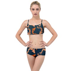 Background Pattern Texture Design Wallpaper Fish Layered Top Bikini Set by pakminggu