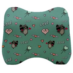 Raccoon Texture Seamless Scrapbooking Hearts Velour Head Support Cushion by pakminggu