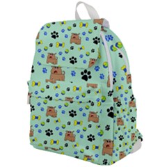 Dog Pattern Seamless Blue Background Scrapbooking Top Flap Backpack by pakminggu