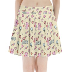 Pig Animal Love Romance Seamless Texture Pattern Pleated Mini Skirt