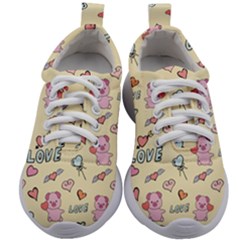 Pig Animal Love Romance Seamless Texture Pattern Kids Athletic Shoes