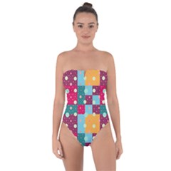 Background Pattern Texture Design Dots Wallpaper Tie Back One Piece Swimsuit by pakminggu