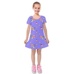 Art Pattern Design Seamless Scrapbooking Kids  Short Sleeve Velvet Dress by pakminggu