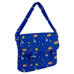 Cat Animals Sleep Stars Seamless Background Buckle Messenger Bag by pakminggu