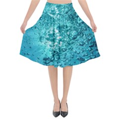 Nature Wallpaper Bubbles Water Bubbly Flared Midi Skirt by pakminggu