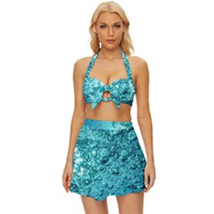 Nature Wallpaper Bubbles Water Bubbly Vintage Style Bikini Top And Skirt Set  by pakminggu