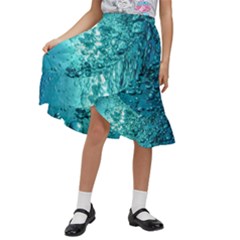Nature Wallpaper Bubbles Water Bubbly Kids  Ruffle Flared Wrap Midi Skirt