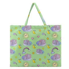 Elephant Sleeping Elephants Background Zipper Large Tote Bag by pakminggu