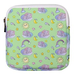 Elephant Sleeping Elephants Background Mini Square Pouch