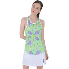 Elephant Sleeping Elephants Background Racer Back Mesh Tank Top by pakminggu