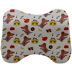 Background Pattern Texture Design Dog Music Head Support Cushion by pakminggu
