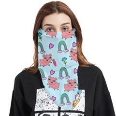 Pigs Pattern Art Design Drawing Sketch Wallpaper Face Covering Bandana (triangle) by pakminggu