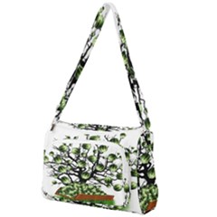 Watermelon Tree Abstraction On Watermelon Abundance Front Pocket Crossbody Bag by pakminggu