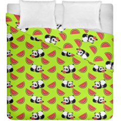 Watermelon Panda Background Wallpaper Duvet Cover Double Side (king Size)