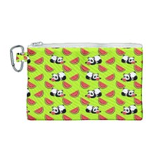 Watermelon Panda Background Wallpaper Canvas Cosmetic Bag (medium) by pakminggu