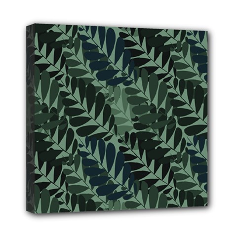 Background Pattern Leaves Texture Design Wallpaper Mini Canvas 8  X 8  (stretched) by pakminggu